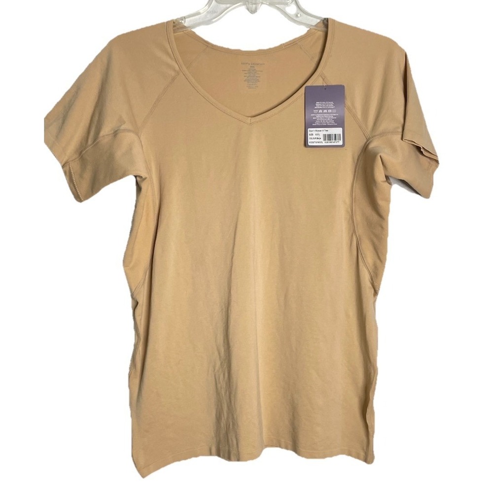 Knix Don't Sweat It Tee T-Shirt Beige XXXL Moisture Wicking Knixwear Top New NWT